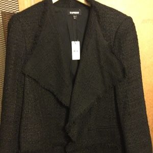 NWT Express black tweed fly away blazer